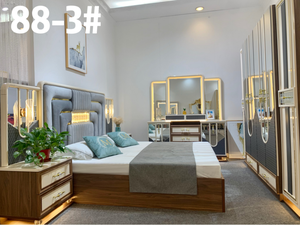 Pronto Stock pittura moderna 5 pezzi King Size MDF <span class=keywords><strong>camera</strong></span> <span class=keywords><strong>da</strong></span> <span class=keywords><strong>letto</strong></span> Set mobili per la casa - Product Image 6