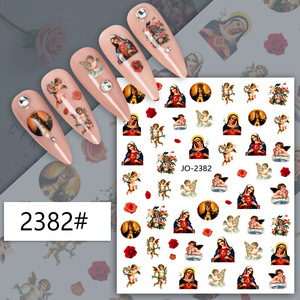 Autocollants pour ongles Vierge Marie, autocollants pour ongles chrétiens Jésus San Judas, autocollants 3D auto-adhésifs pour ongles avec ailes d'ange pour bébé - Product Image 4