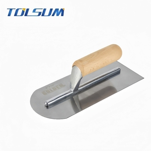 Truelle de plâtrage en acier au carbone avec manche en bois de qualité industrielle, outils pour le plâtre et le béton, flotteur à <span class=keywords><strong>ciment</strong></span> pour la maçonnerie - Product Image 1