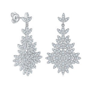 Boucles d'oreilles pendantes en argent sterling et moissanite pour femmes - Product Image 1