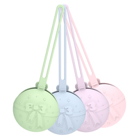 Boîte de rangement pour sucettes, étui en silicone, pochette, 0-2 ans, sans BPA, motif uni, pochette pour sucettes bébé avec poignée