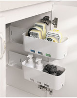 Étagère de rangement murale en plastique pour la cuisine, sous l'évier, armoire, tiroir, panier, organisateurs