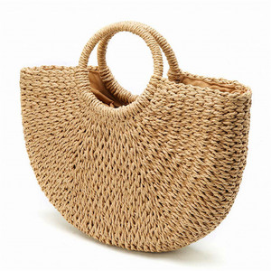 Borse A Tracolla Intrecciata In Vimini Da Donna Rattan Moda Borsa Intrecciata Marrone Spiaggia Paglia Con Portacappello - Product Image 2