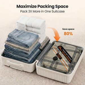 Sacs de compression sous vide professionnels en pack varié, directement de l'usine ODM, pour vêtements, couettes et voyages - Product Image 3