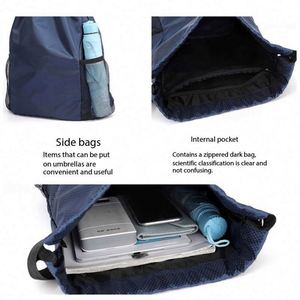 Customizable Logo <b>Drawstring</b> <b>Backpack</b> with Water Bottle Pocket Activity Travel Hiking Fitness Sports Football Bag for Women Men - Product Image 4