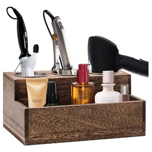 In legno rustico porta asciugacapelli salone Organizer per accessori da bagno forniture accessori per capelli Organizer - Product Image 6