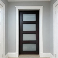 Portes en bois massif noir avec panneaux en verre XIYATECH, design moderne, prix de gros, pour appartements de luxe, chambres, cuisines, salles de bain, hôtels