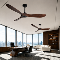 Ventilateur de plafond LED moderne à télécommande, 52 pouces, 3 pales, corps métallique, super silencieux, installation facile, pour salle à manger intérieure