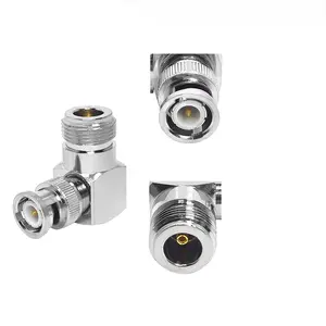 Coaxial 90degree Adapter BNC Male plug to N Female jack right angle Nickel Plated Brass 50ohm RF coax connector
