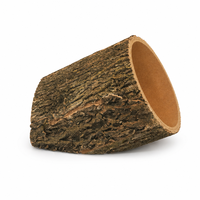 Cama para Gatos con Forma de Tronco de Árbol de Roble Natural, Pequeña y Acogedora, con Exterior de Corteza Rugosa, Mueble Ecológico para Gatos de Interior