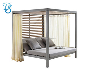 Sofá cama de mimbre con dosel, muebles de exterior populares, sin cortina - Product Image 1
