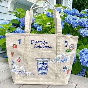 <span class=keywords><strong>Borsa</strong></span> Tote in Tela di Cotone Ecologica da Donna Grande Capacità, Nuova Tendenza 2026, con Grafica di Design e Motivo Senza Cuciture, per Commercio all'Ingrosso - Product Image 6