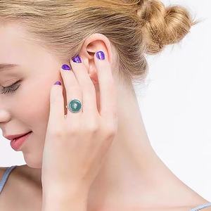 Bague ajustable pour femme en jadeite naturelle avec fermoir Ping An, incrustée d'argent S925, accessoire de mode D308 - Product Image 5