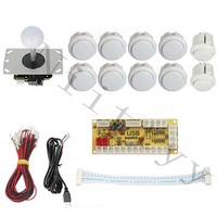 Kit de manette d'arcade DIY Jinxin avec joystick Sanwa 4/8 directions, contrôleur USB à latence nulle, en acier inoxydable, compatible monnayeur anglais, rechargeable