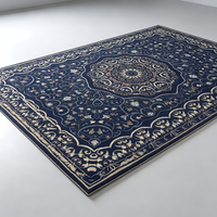 Tapis de salon antidérapant en fibre de polyester à poils ras, style pastoral, toutes saisons, haute qualité, lavable en machine, pour la décoration intérieure