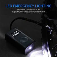 Pompe à air sans fil à vitesse rapide 150 Psi Gonfleur de pneus intelligent avec manomètre Lumière LED d'urgence Compresseur d'air électrique portable