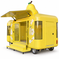 Remorque alimentaire mobile sur mesure sur le thème de la poire avec grande fenêtre de service, kiosque à jus de fruits, boissons et glaces à vendre