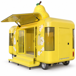 Custom Pear-Themed Mobile Food Trailer with Large Serving Window Fruit Juice Beverage Ice Cream Kiosk for Sale - Product Image 6