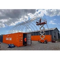 Contenedor Impermeable Resistente a los Rayos UV, Estructura de Techo Arqueado, Domo para Contenedores de Envío, Refugio para Almacenamiento Industrial al Aire Libre