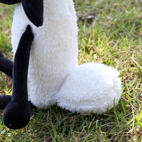 Peluche Mouton Noir et Blanc Mignonne pour Poupée, Coussin en Tissu, Accessoires en Coton PP, Cadeau de Fête Unisexe
