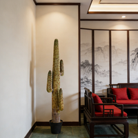 Grand cactus artificiel, plantes succulentes du désert, plastique durable, cactus jaune de haute qualité, décoration intérieure, remise de diplôme, mariage