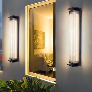 โคมไฟติดผนังภายนอกแบบกันน้ำ IP65 สำหรับทางเดิน วิลล่า ระเบียง ลานจอดรถ ระเบียงหน้าบ้าน  ทำจากอะคริลิคแบบมีแถบลาย พร้อมตัวกระจายแสง LED และสแตนเลส - Product Image 5