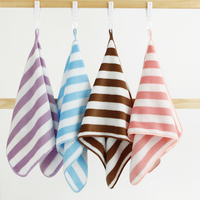 Offre Spéciale : Ensemble de Serviettes de Bain en Microfibre Corail Rayées pour Femme (70*140cm + 35*75cm) – Séchage Rapide