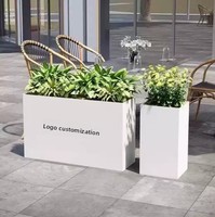 Bac à fleurs en tôle galvanisée pour extérieur, parterre de fleurs, jardinière urbaine, style luxe léger, 1 gramme