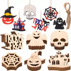 Houten Hangende Ornamenten Uv Print Hout Hangende Decoraties Voor Pasen En Halloween Vakantie Houten Decoraties