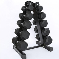 Ensemble d'haltères hexagonales en caoutchouc de haute qualité pour l'entraînement de force en salle de sport, vente en gros