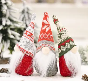 Delux Christmas Decoration Supplies Knitted Gnome Doll Stuffed Gonk Plush Tomte Swedish Santa Plush Dolls For Kids