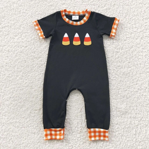 Conjunto de Ropa de Otoño para Bebés y Niños Pequeños, con Bordado de Maíz Dulce de Halloween, Manga Corta, Trajes Combinados para Hermanos - Product Image 5