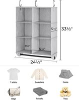 Étagères de rangement modernes à 6 niveaux en tissu non tissé et tiges métalliques, pliables, pour sacs, chambre, enfants, dortoir, camping-car