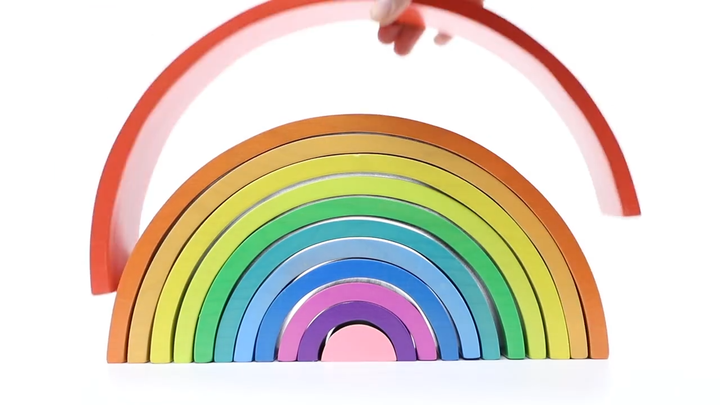 Montessori Wooden Arch Building Rainbow Stacking Puzzle Blocks for Kids ...