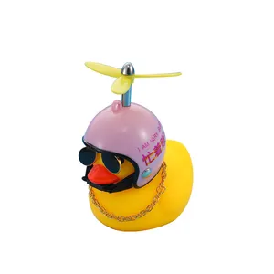 Petit Jaune Vélo Canard Vélo Cloche Lumineux/normal airscrew Casque Canard Ducky vélo Vent Équitation Vélo Lumières Corne