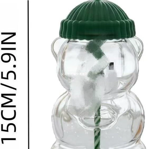 كوب زجاجي على شكل دب مقاوم للحرارة العالية ومضاد للانفجار، كوب زجاجي للقهوة والمشروبات الساخنة والباردة - Product Image 5