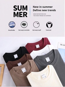 Quá Khổ 100% cotton 400 GSM nặng T-Shirt cho nam giới-Biểu tượng tùy chỉnh bán sỉ-có sẵn trong màu trắng và màu đen vải dệt kim - Product Image 5