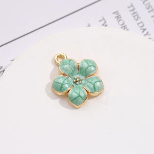 Colgante de flores 50 unids/bolsa colgante de flores con estampado de aceite DIY fabricación de joyas pendientes - Product Image 1