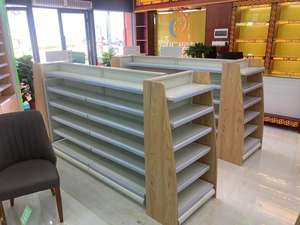 Gondoles en bois pour l'affichage des produits, design de supermarché, étagère en bois pour livres, mobilier de papeterie, étagère de magasin - Product Image 4