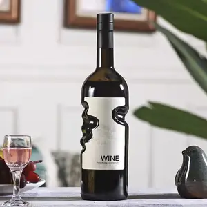 Botella de vino de cristal con forma especial, 750ml, gran oferta