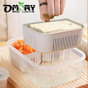 กล่องเก็บอาหารแบบมีตะแกรงระบายน้ำ OMORY ขนาด 1.4 ลิตร สำหรับผัก ผลไม้ อาหารสด กล่องใส่อาหารกลางวันสำหรับแช่เย็นในตู้เย็น - Product Image 3
