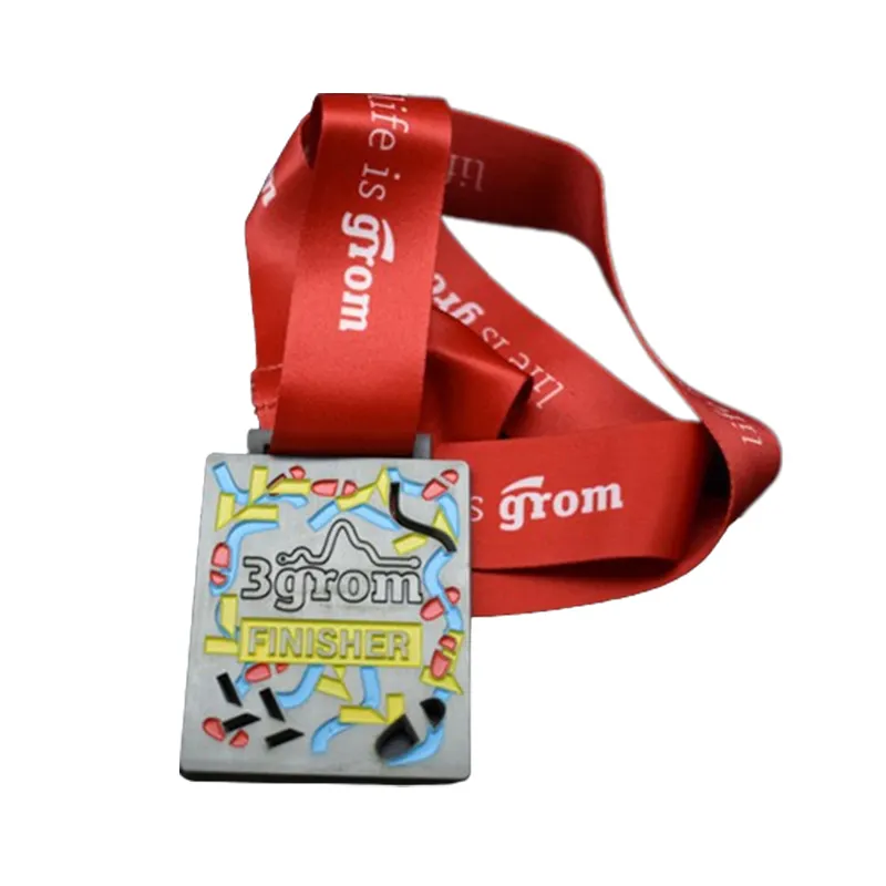 Fabrica Marathon Race Finisher 5K Running Award Medallas deportivas artesanales de metal personalizadas con cinta