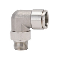 Raccord coudé fileté en acier inoxydable 304, connecteur rapide de type insert, pièces pneumatiques