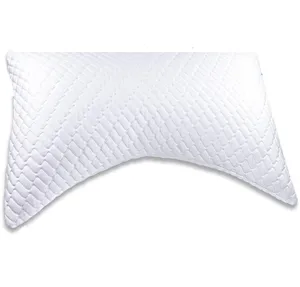 Travesseiro de pescoço em gel, espuma de memória ajustável refrigerar cervical com 2 pacotes de cama para dormir