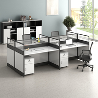Chaises de bureau de poste de travail de personnel de conception moderne pour 2 4 6 positions de personnel bureau en verre pour l'application d'hôpital ou de villa