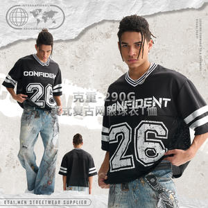 เสื้อยืดตาข่ายผู้ชาย ETAI แขนสั้น ระบายอากาศได้ดี ทรงหลวม ดีไซน์ย้อนยุค - Product Image 4