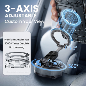 Strong Hold N52 20 Magnets 22N Force + <b>Knob</b> Lock Vacuum Suction + 3 Axis <b>Adjustable</b> 2 in 1 Detachable Phone Mount for Car Desk - Product Image 5