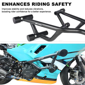Waximoto Fit pour Kawasaki <span class=keywords><strong>Ninja</strong></span> <span class=keywords><strong>400</strong></span> <span class=keywords><strong>Z400</strong></span> Z500 Aftermarket Steel Stunt Engine Guard Tank Frame Protector Bumper Guard Slider Bar - Product Image 5