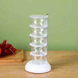 Boîte d'assaisonnement verticale rotative 5 couches sel sucre multicouche assaisonnement boîte de rangement boîte <span class=keywords><strong>à</strong></span> <span class=keywords><strong>épices</strong></span> pot accessoires de cuisine - Product Image 6