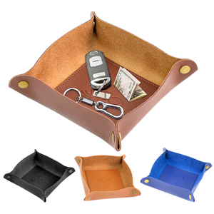 Plateaux en cuir pour vaisselle, plateau de jeu pour enfants, plateau de rangement de clés de bureau, organiseur de bijoux en cuir PU, vente en gros, prêt à expédier - Product Image 1